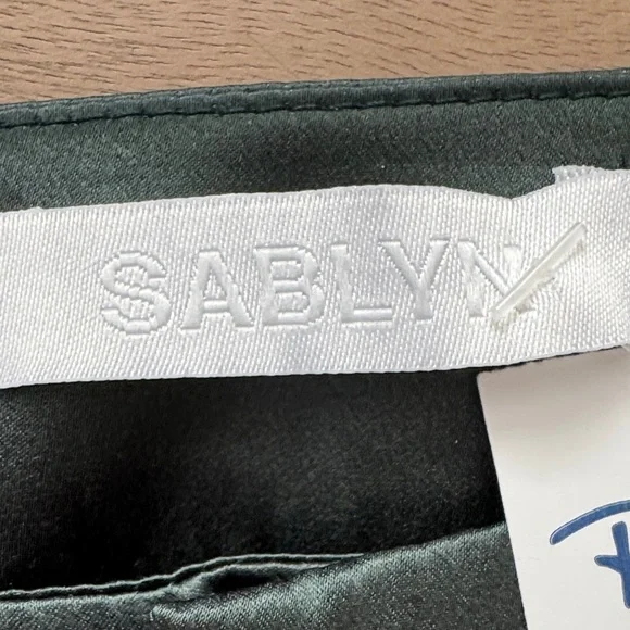 Sablyn green silk set. NWT Dark Green Pants and sleeveless top-worn 1x - Picture 6 of 13